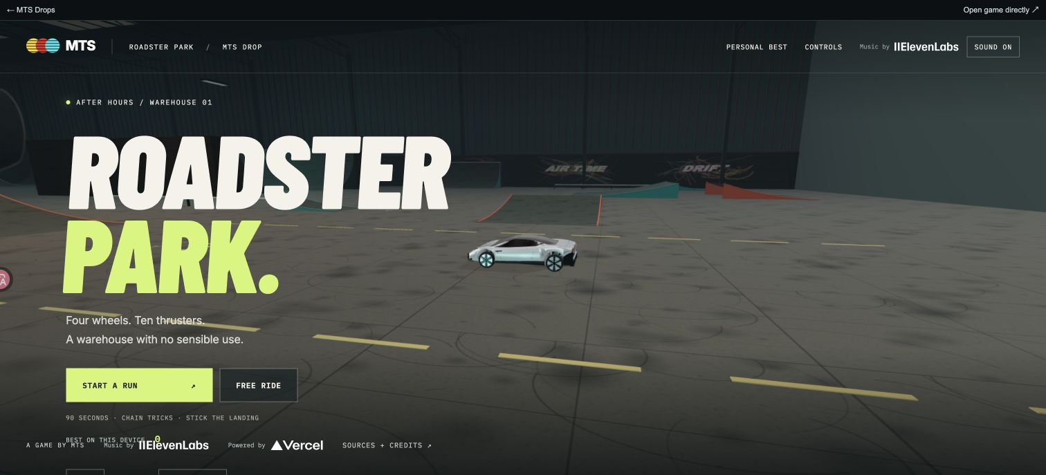 Roadster Park — Game preview from the original site